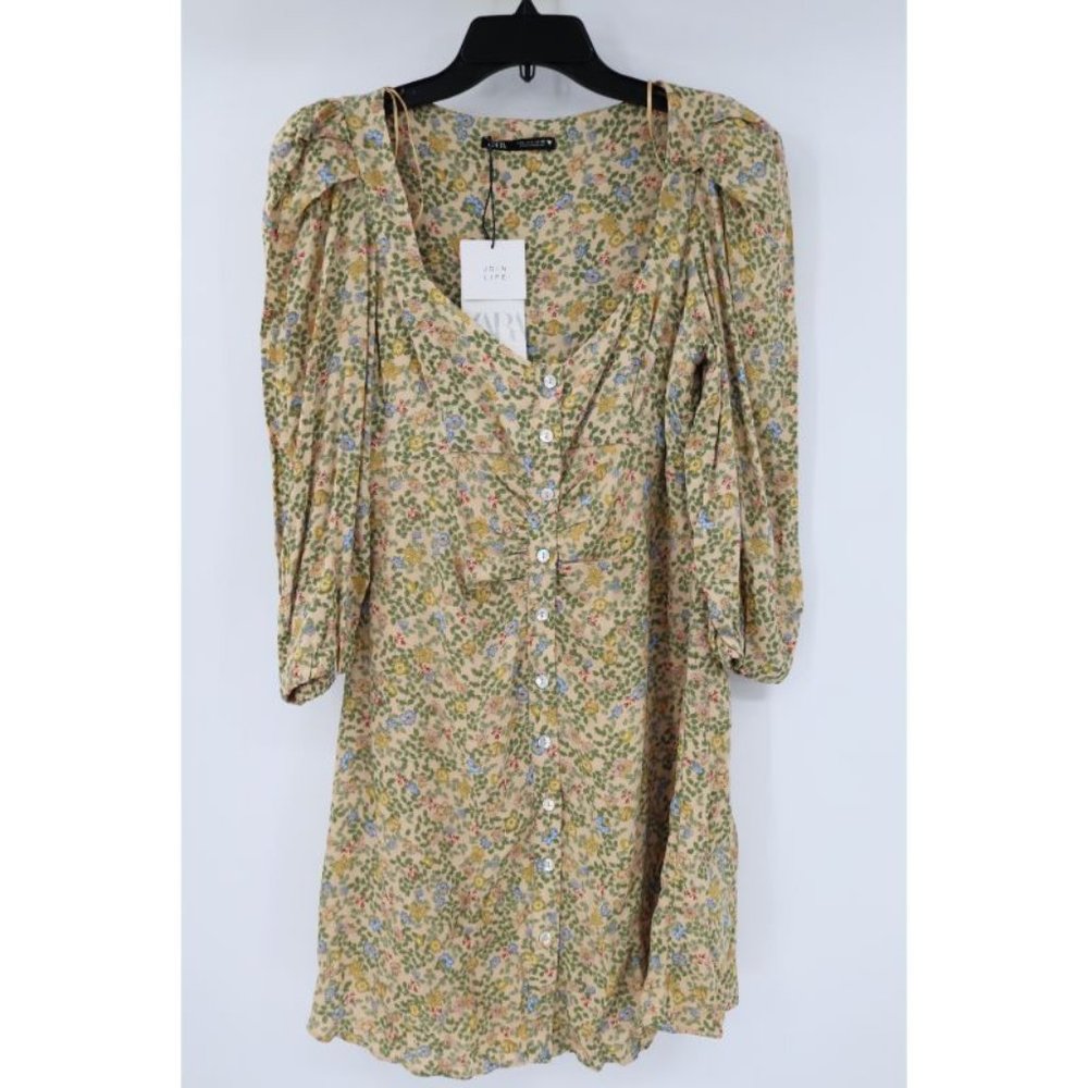 NWT Zara Floral Button Front Dress